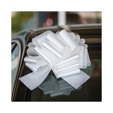 Car Dealer Depot Holiday Pull Car Bow: White 535H-WH